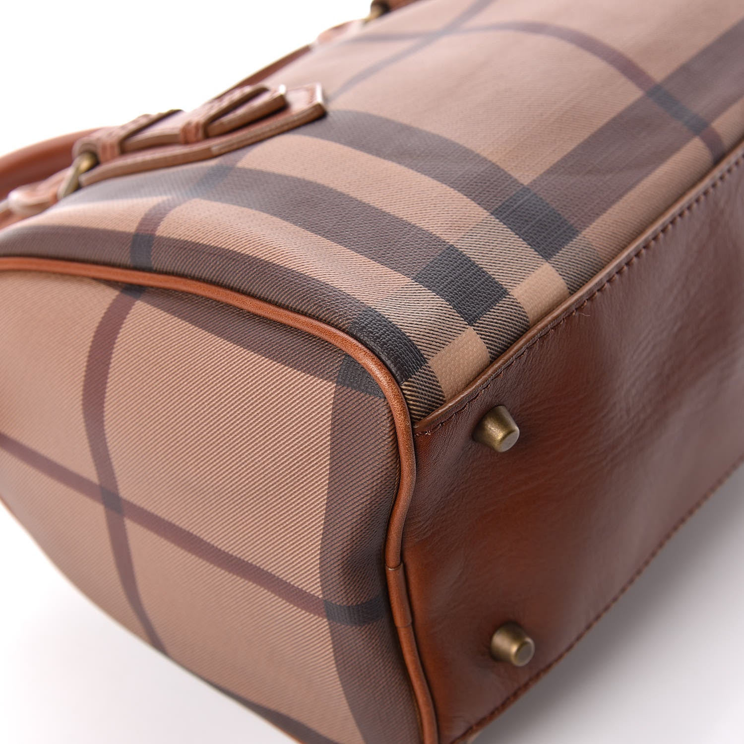 Burberry Smoked Check Small Chester Bowling Bag Brown 13 of 17