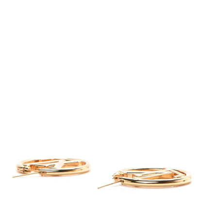 Louis Vuitton Metal Louise Hoop Earrings Gold 4 of 6