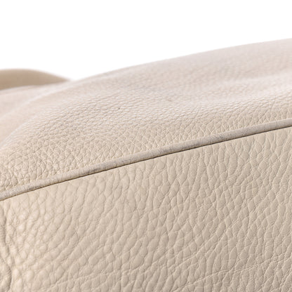 Gucci Pebbled Calfskin Twill Medium Top Handle Satchel White 17 of 25