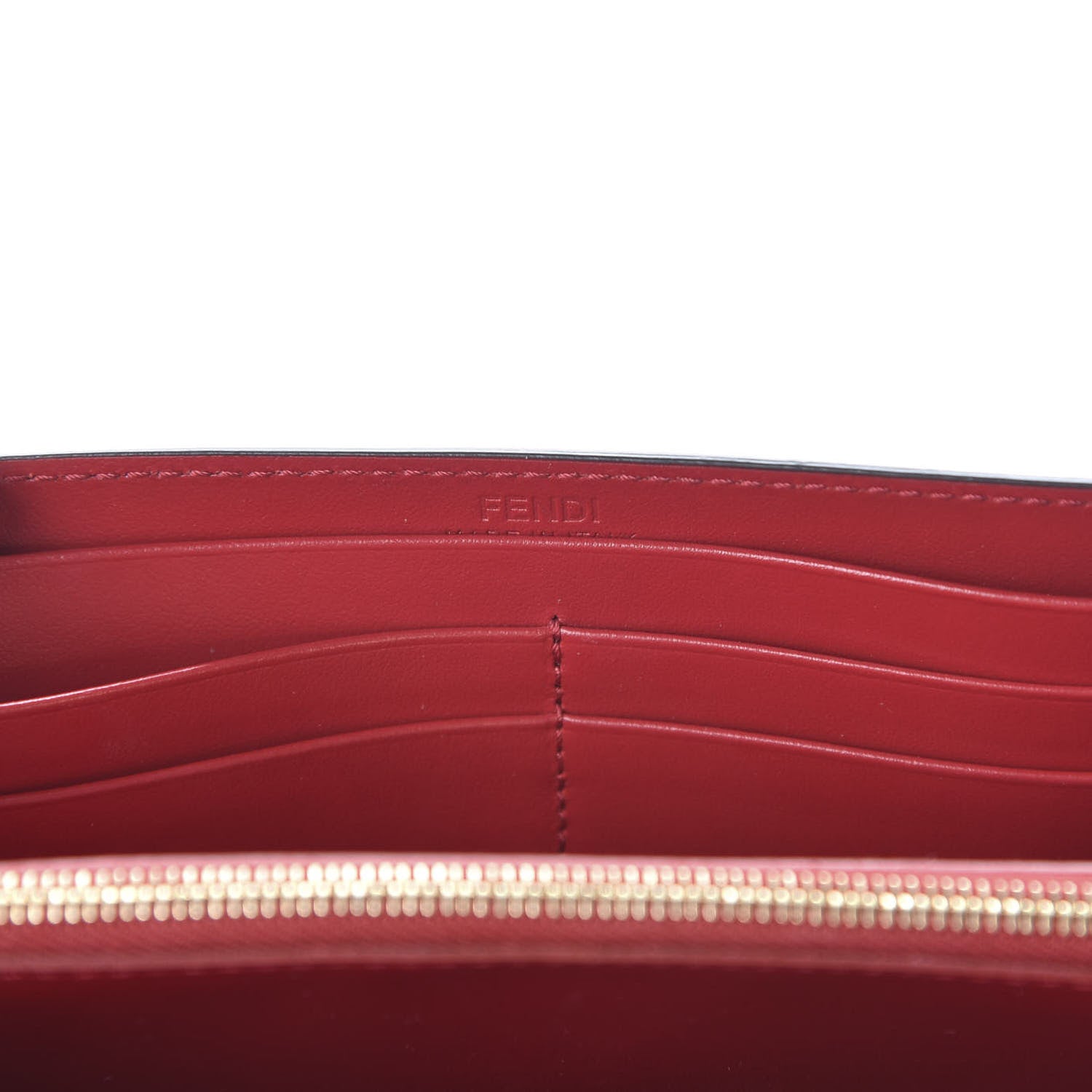 Fendi Vitello Cruise F is Fendi Bi-Color FF 1974 Embossed Continental Envelope Wallet On Chain Maya Black Fragola 9 of 11