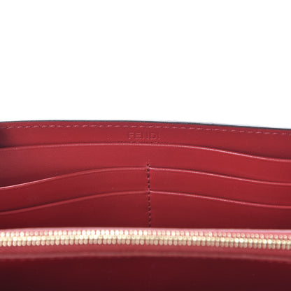 Fendi Vitello Cruise F is Fendi Bi-Color FF 1974 Embossed Continental Envelope Wallet On Chain Maya Black Fragola 9 of 11