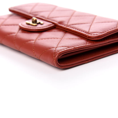 Chanel Lambskin Quilted Small Flap Wallet Red 7 of 9