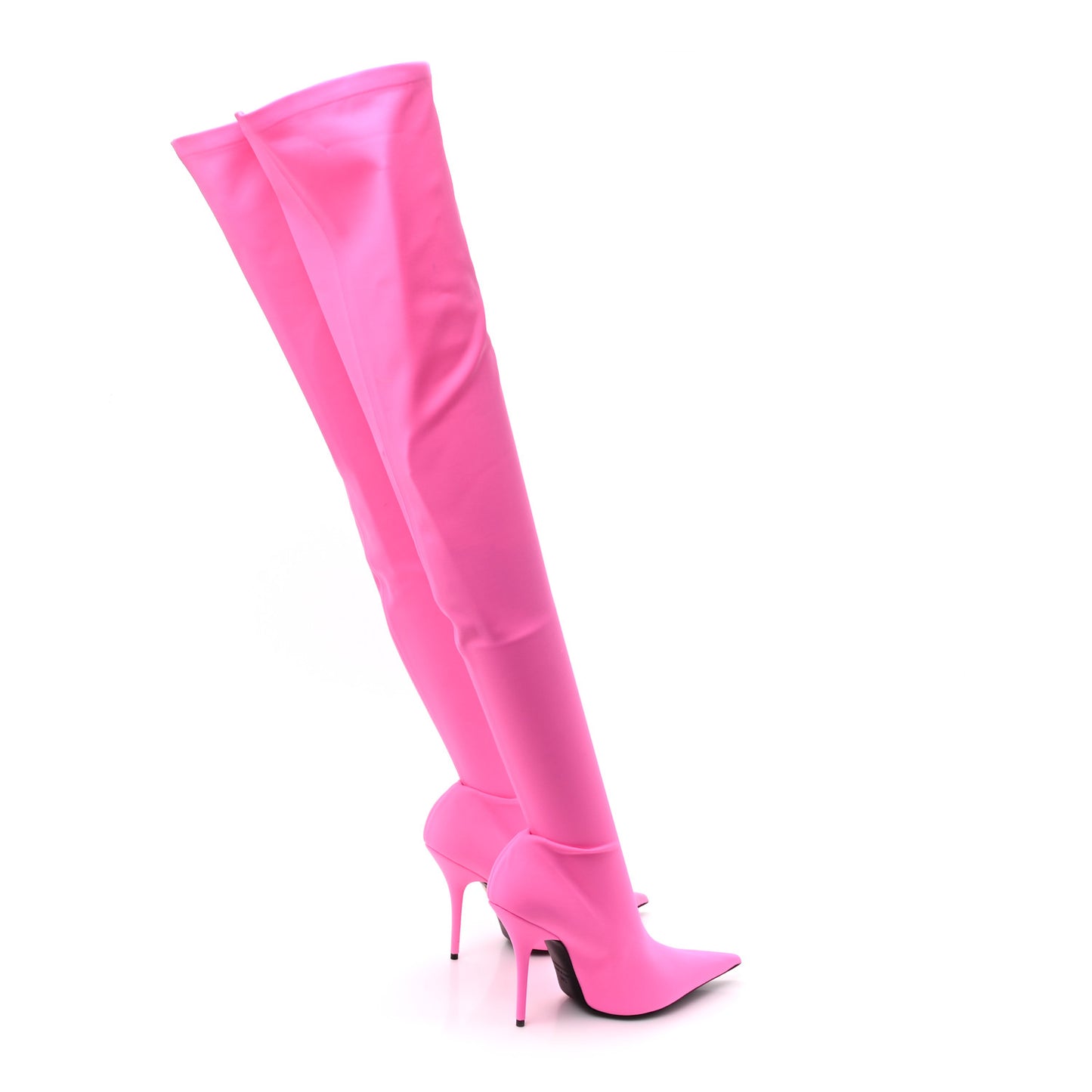 Spandex Pointed Toe Knife 110MM Thigh High Boots 39.5 Pink