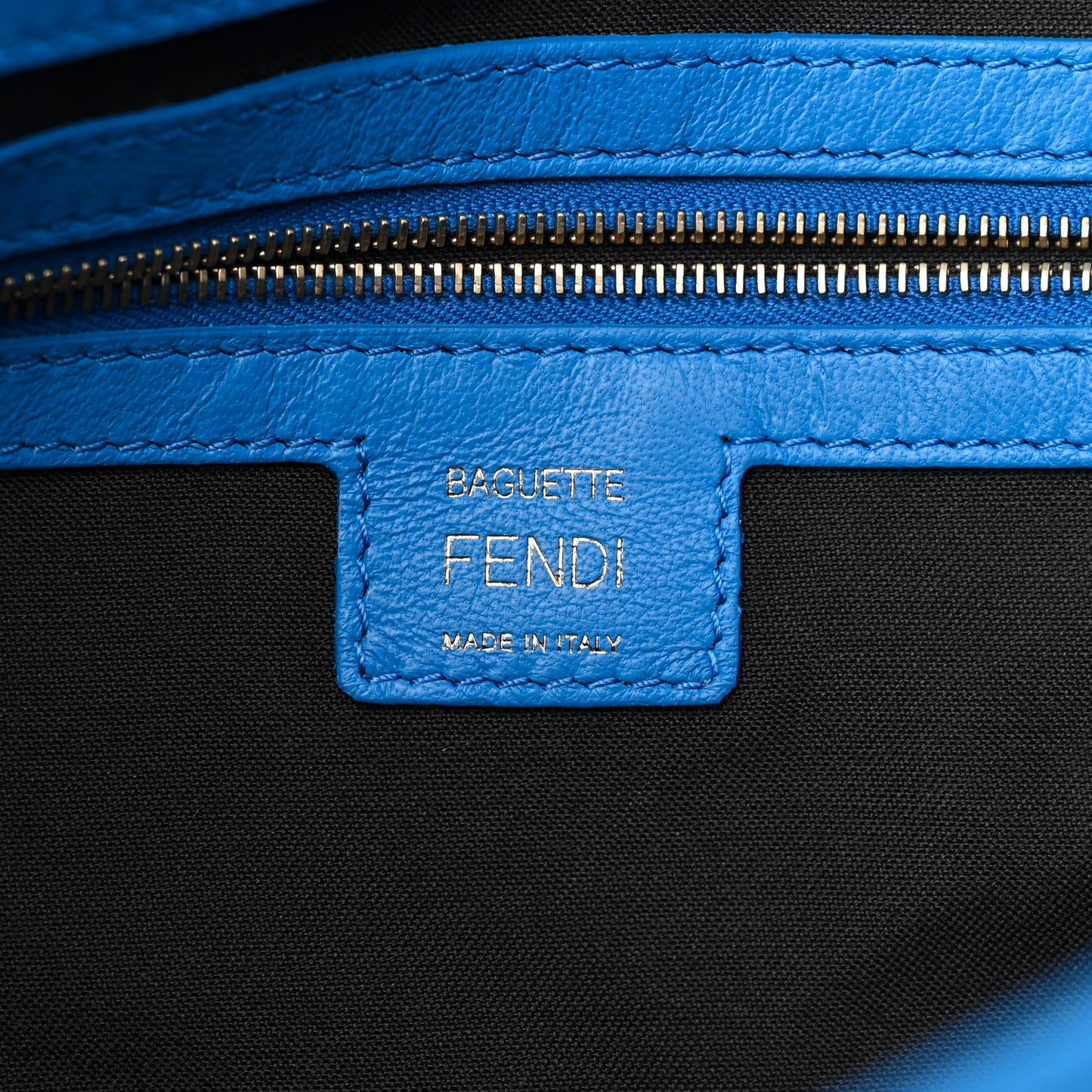 Nappa FF 1974 Embossed Baguette Blue Royal