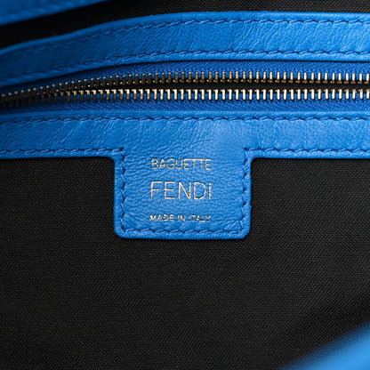 Fendi Nappa FF 1974 Embossed Baguette Blue Royal 6 of 10