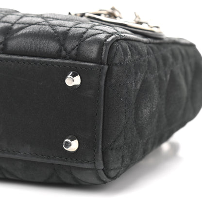 Christian Dior Metallic Calfskin Cannage Mini Lady Dior Black 9 of 11