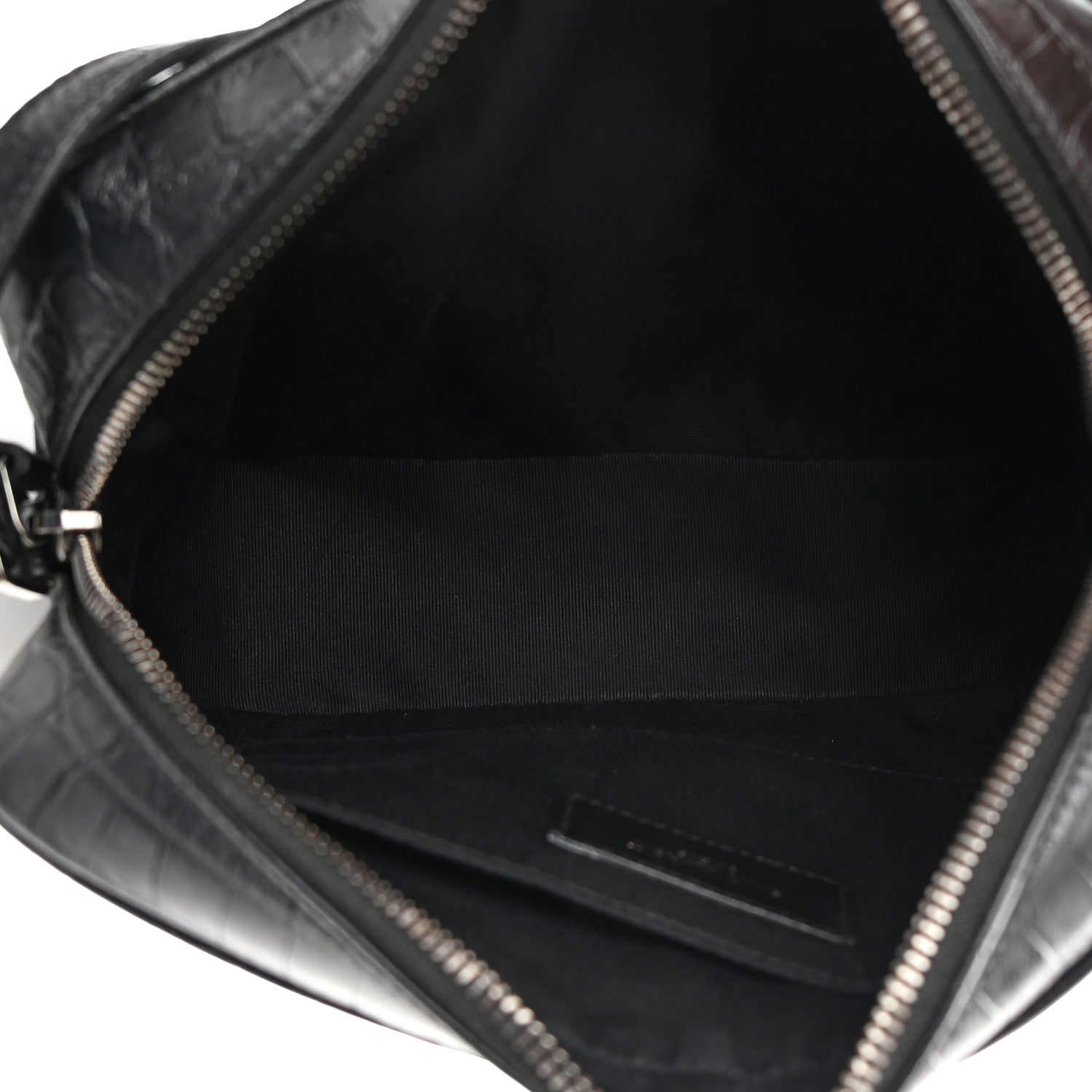 Saint Laurent Calfskin Crocodile Embossed Monogram Lou Camera Bag Black 5 of 11