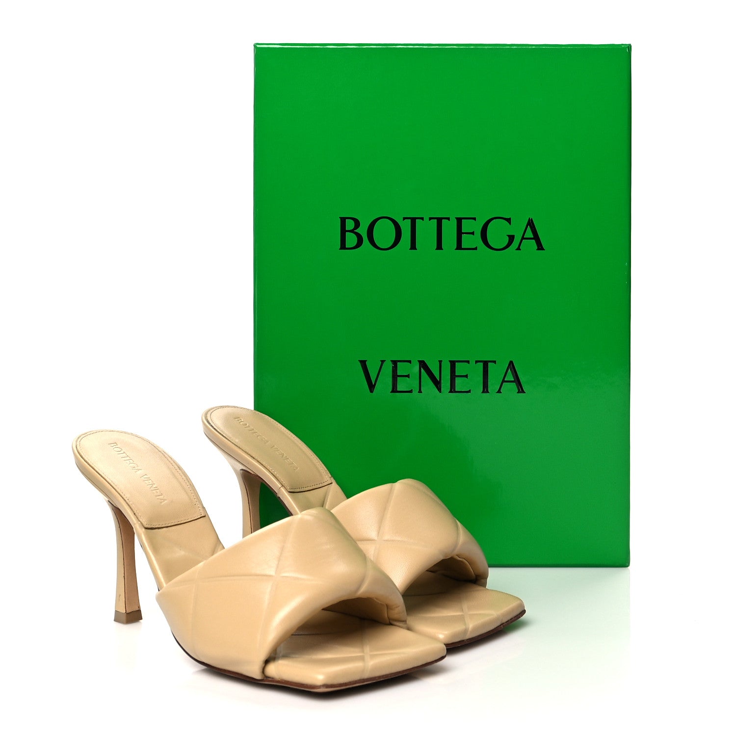 Bottega Veneta Nappa Quilted Rubber Lido Mule Sandals 37.5 Cane Sugar 8 of 8