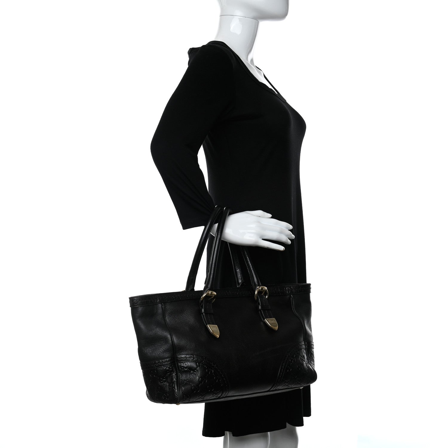 Gucci Guccissima Trim Signoria Tote Black 2 of 16