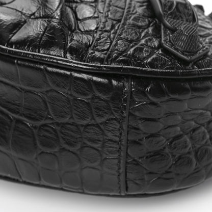 Balenciaga Extra Supple Calfskin Crocodile Embossed Monochrome Le Cagole Shoulder Bag XS Black 10 of 10