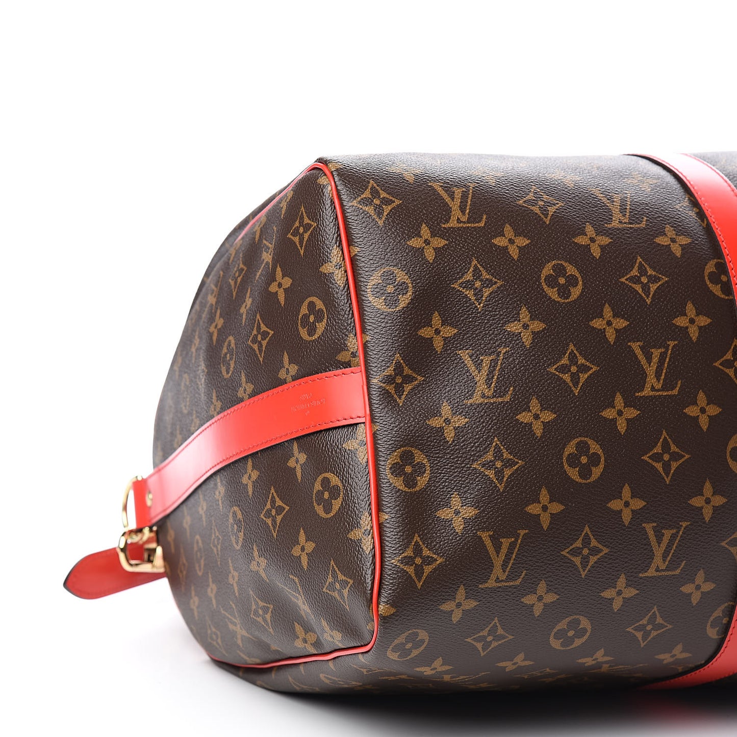 Calfskin Monogram Keepall Bandouliere 50 Coquelicot