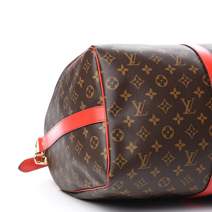 Louis Vuitton Calfskin Monogram Keepall Bandouliere 50 Coquelicot 8 of 10
