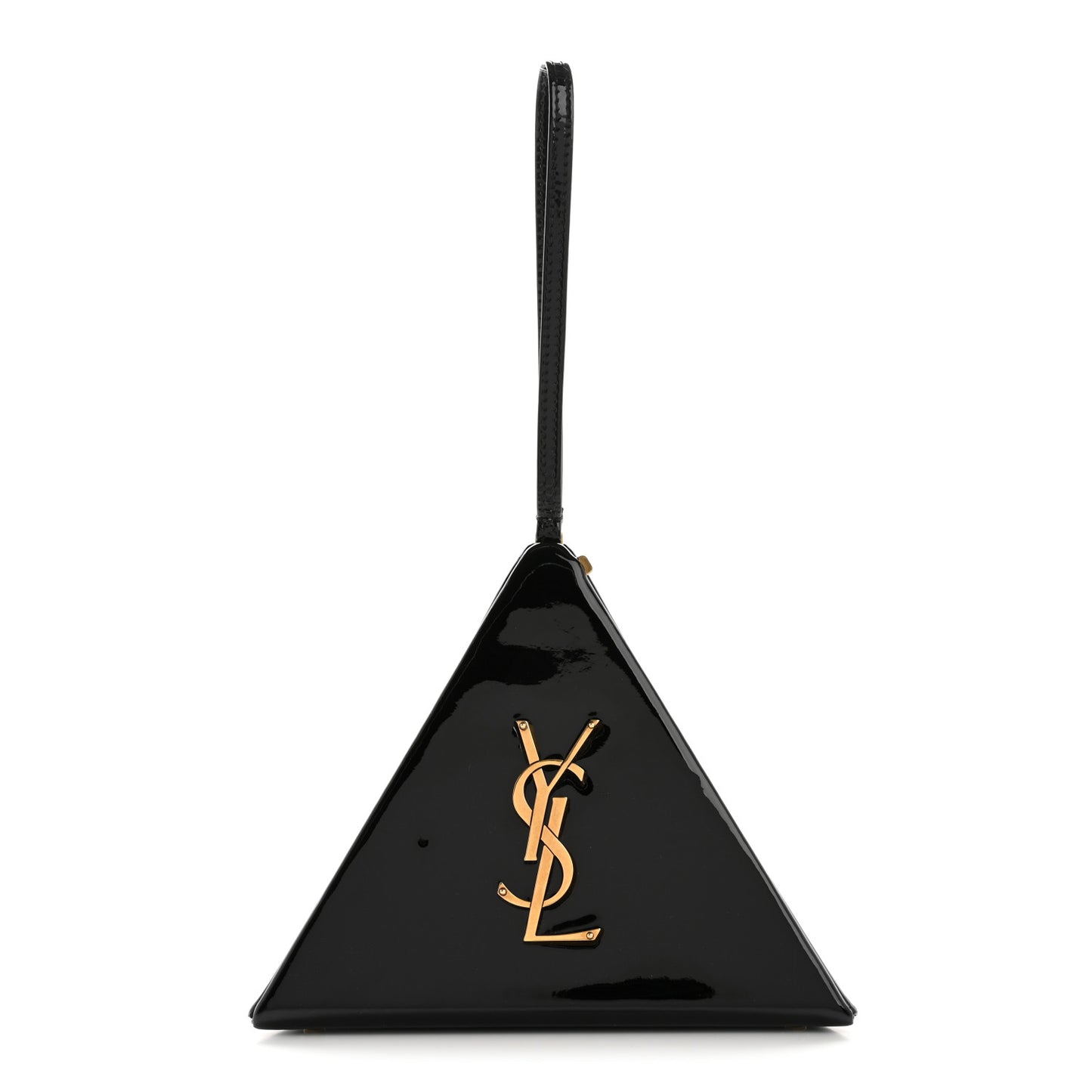 Patent Pyramid Clutch Black