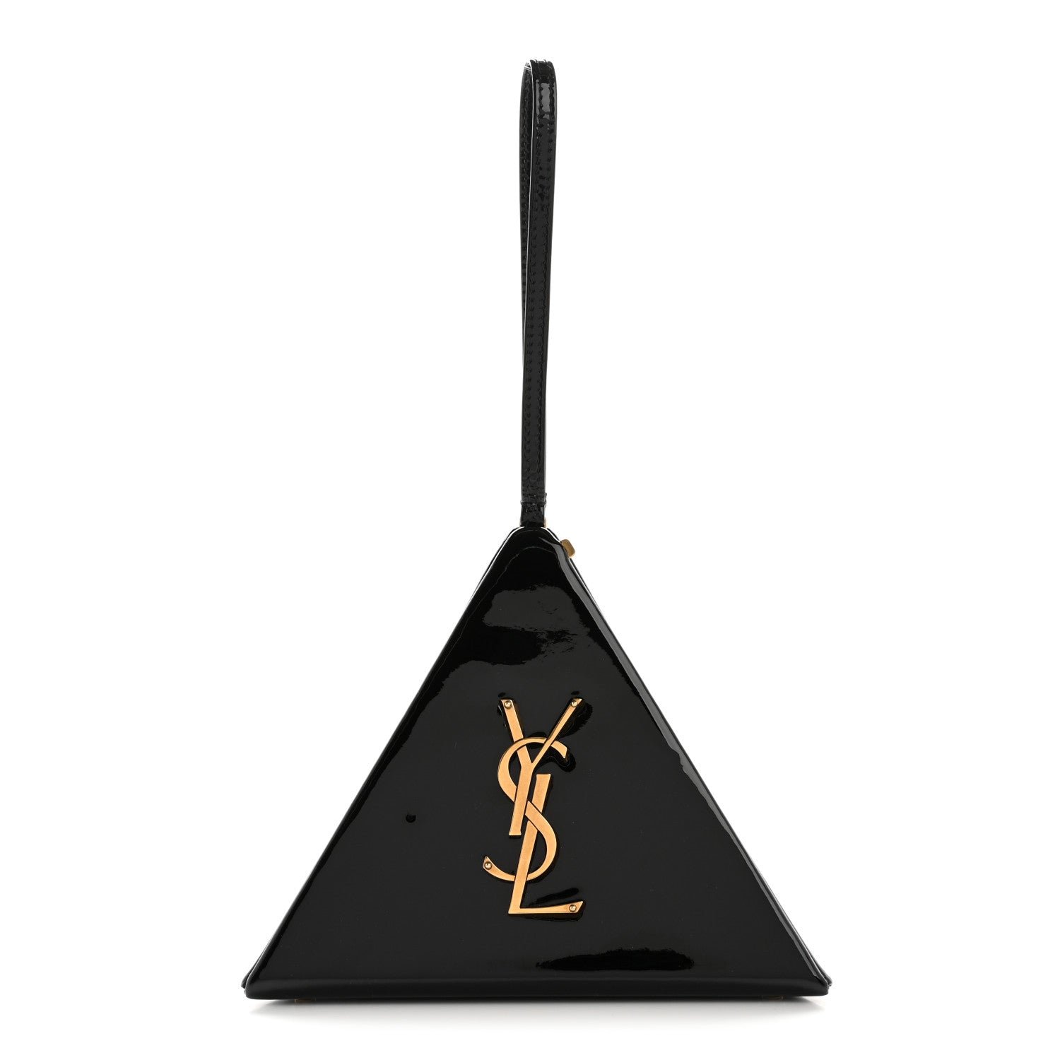 Saint Laurent Patent Pyramid Clutch Black 1 of 12