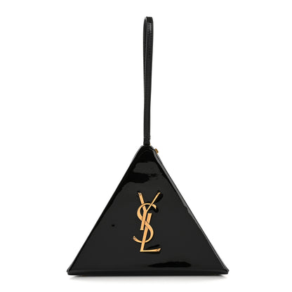 Saint Laurent Patent Pyramid Clutch Black 1 of 12