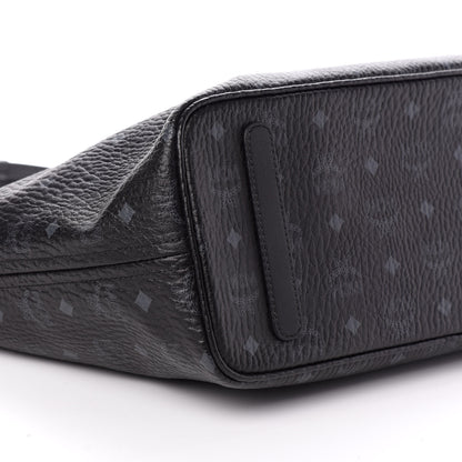MCM Visetos Medium Anya Zip Top Shopper Tote Black 8 of 9