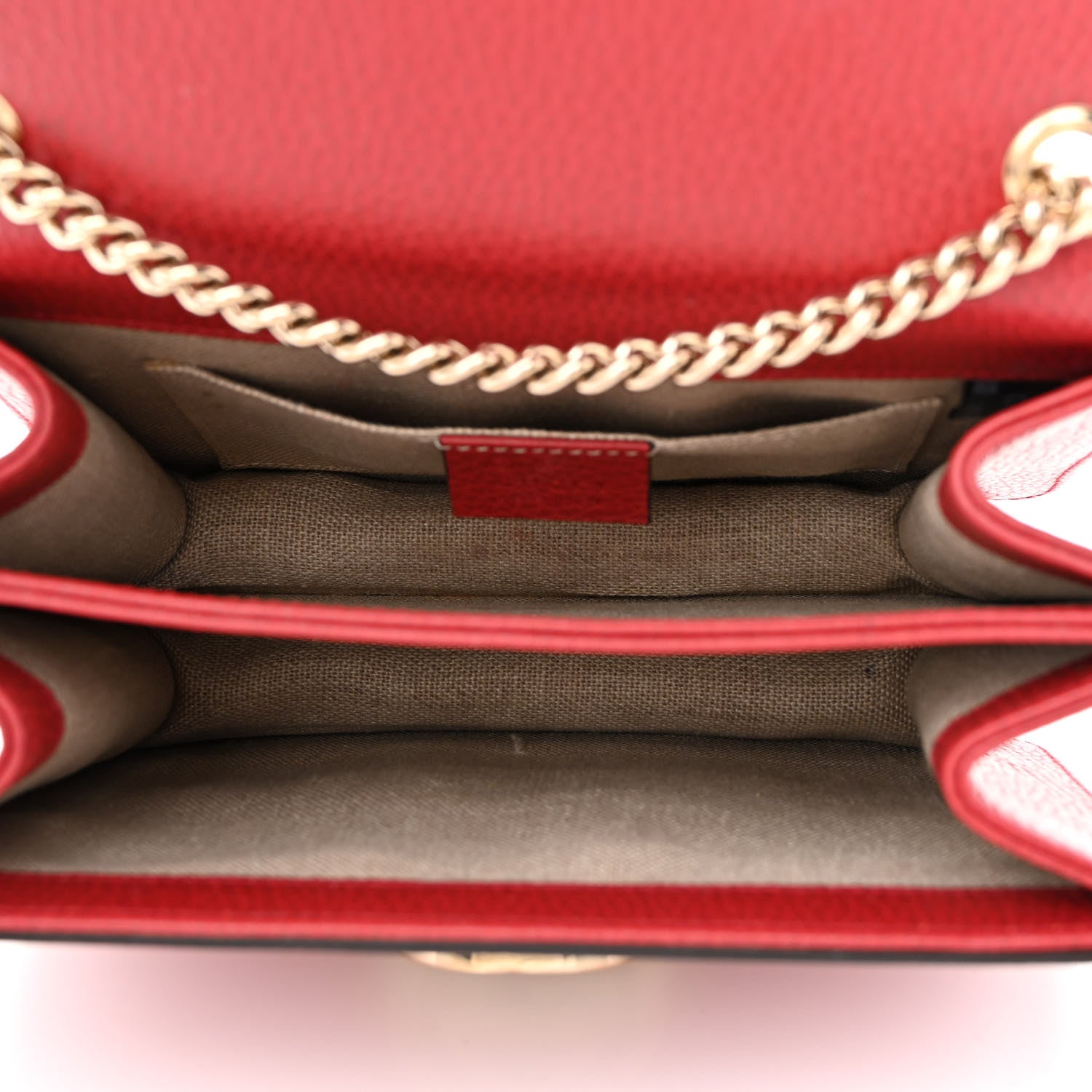 Gucci Dollar Calfskin Small Interlocking G Shoulder Bag Red 5 of 11