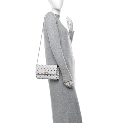 Valentino Garavani Nappa Rockstud Spike Wallet On Chain Optic White 2 of 10