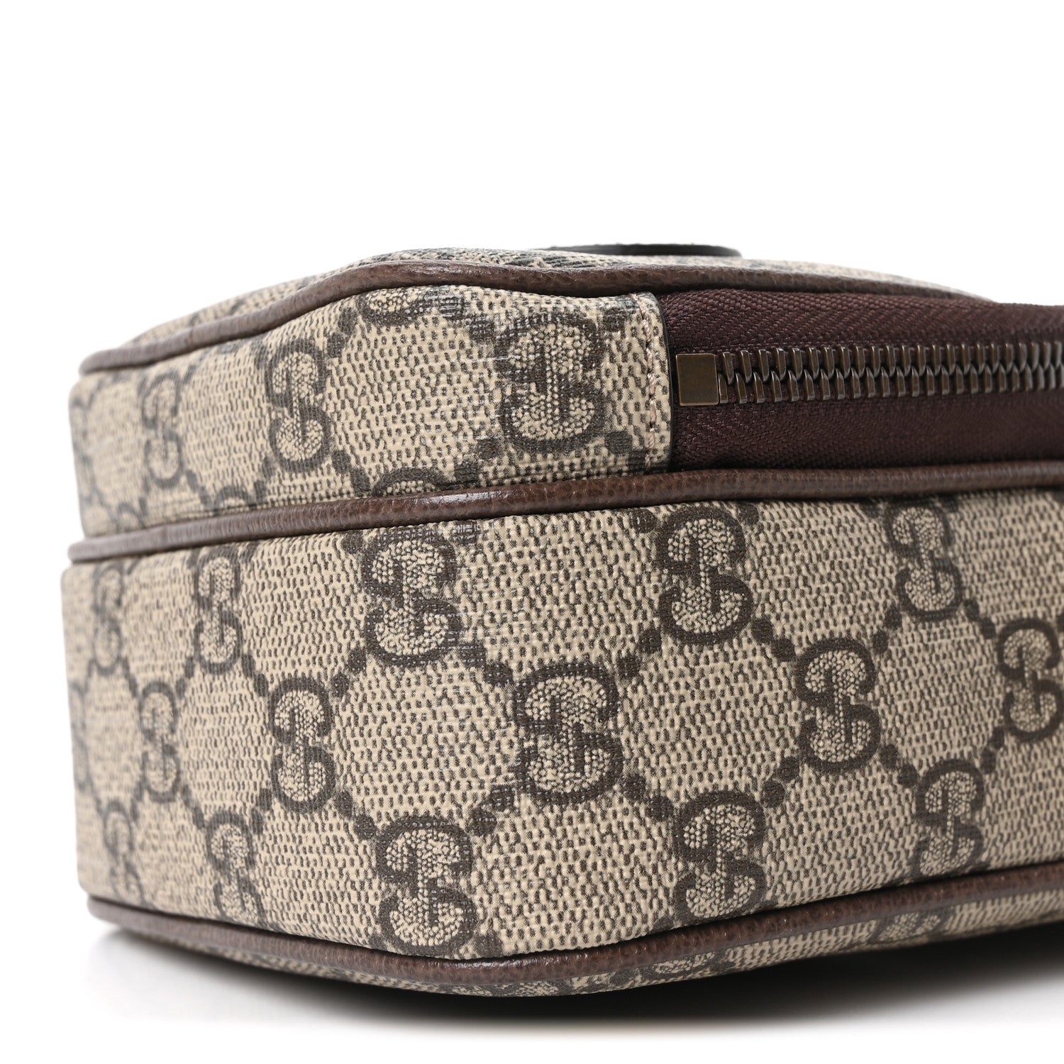 Gucci GG Supreme Monogram Mini Neo Vintage Double Zip Messenger Bag Beige New Acero Crop 10 of 10