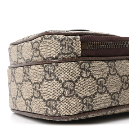 Gucci GG Supreme Monogram Mini Neo Vintage Double Zip Messenger Bag Beige New Acero Crop 10 of 10