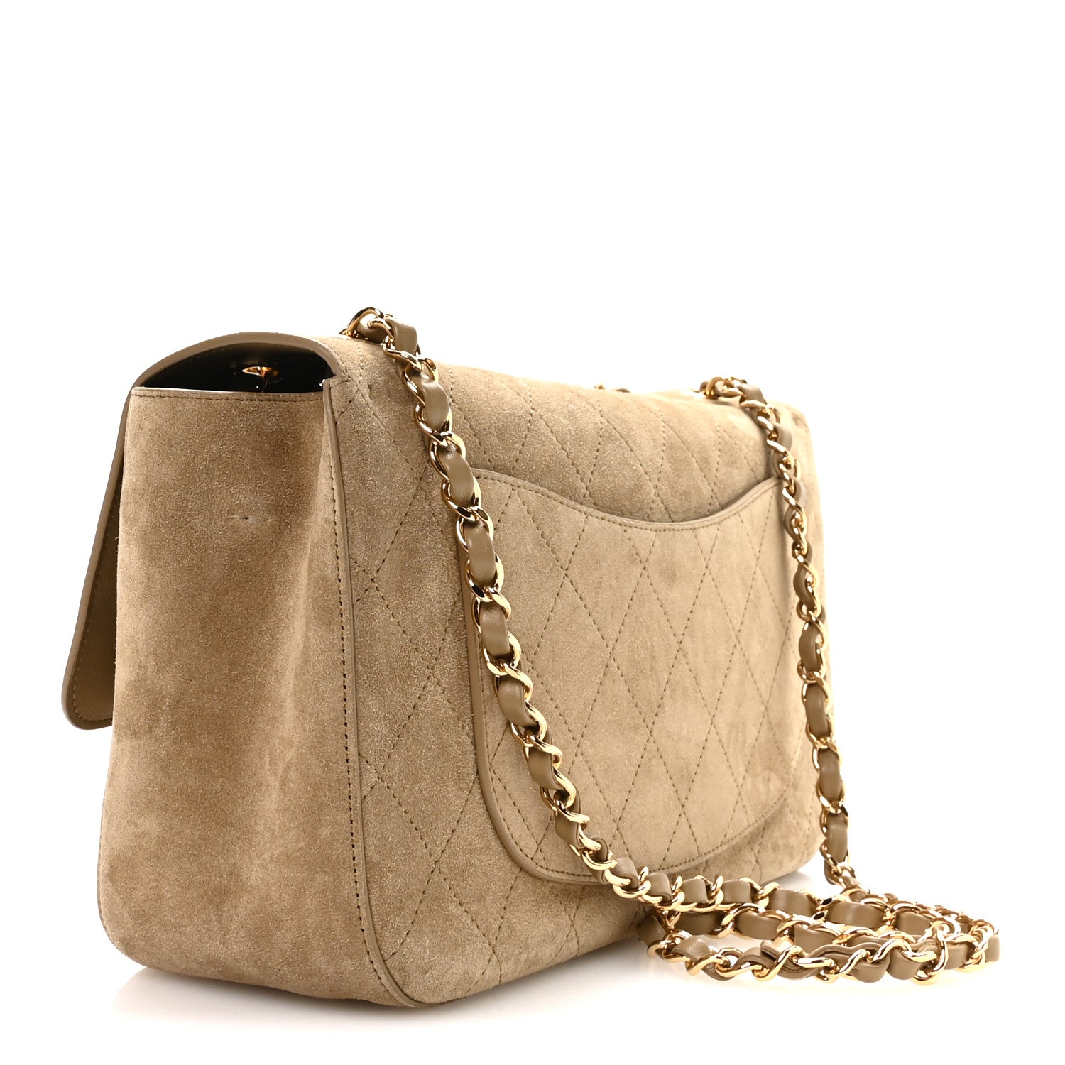 Chanel Suede Calfskin Small Souplissimo Maxi Flap Dark Beige 3 of 11