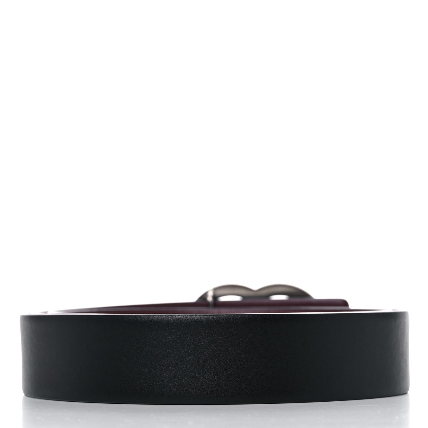 Calfskin CC Reversible Belt 95 Black Burgundy