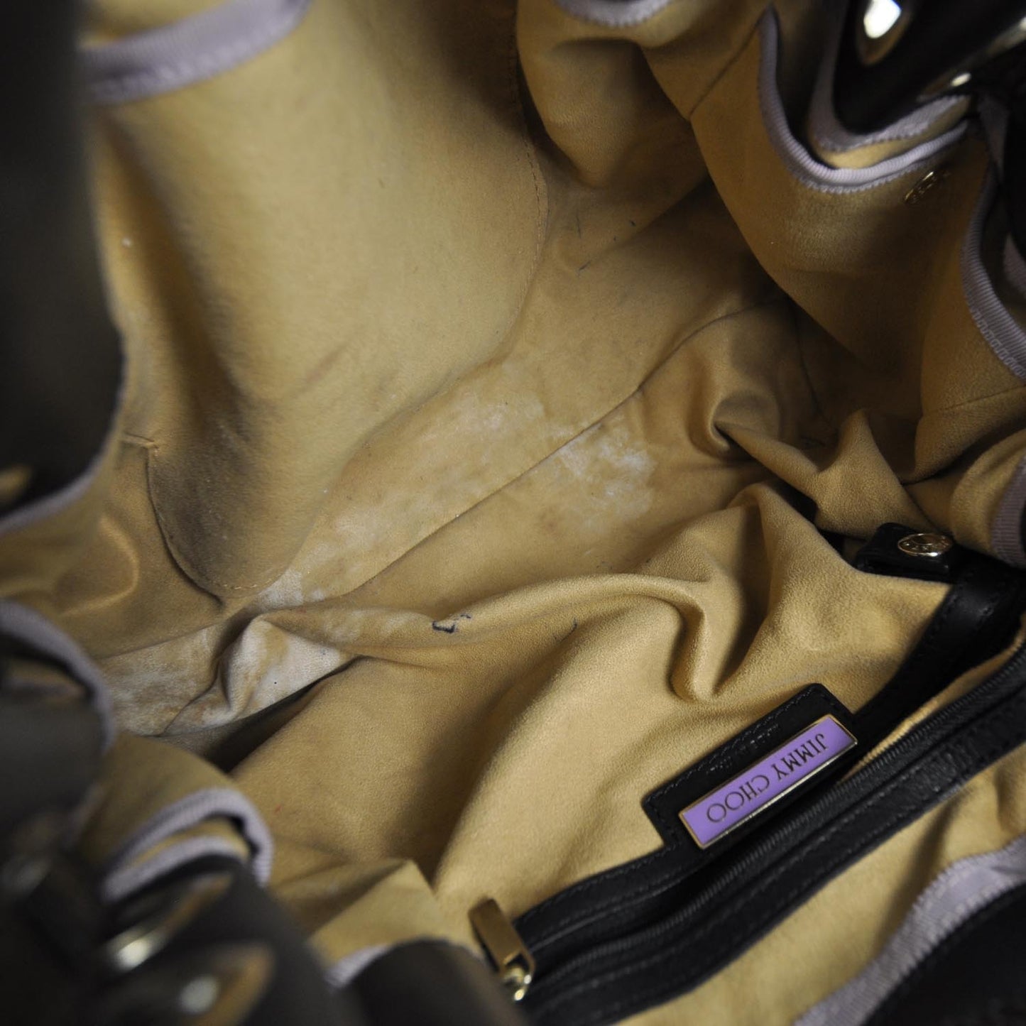 Crushed Patent Riki Bag Black