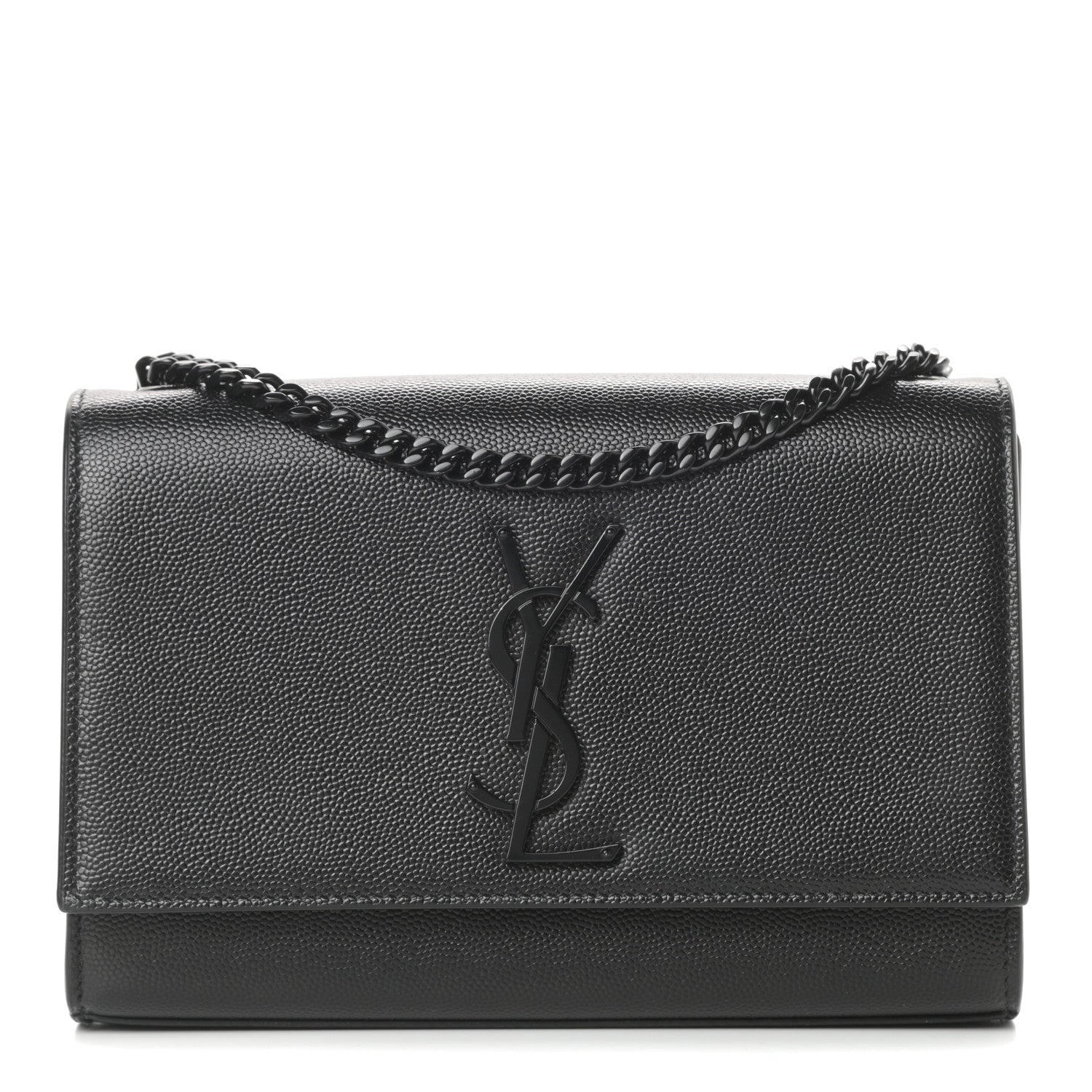 Saint Laurent Grain De Poudre Small Monogram Kate Satchel Black 1 of 11