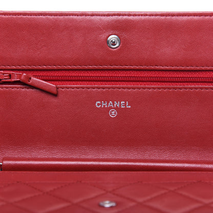 Chanel Lambskin Quilted Wallet on Chain WOC Red 8 of 16