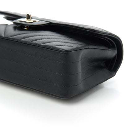 Chanel Caviar Chevron Quilted Small Double Flap Black 7 of 10