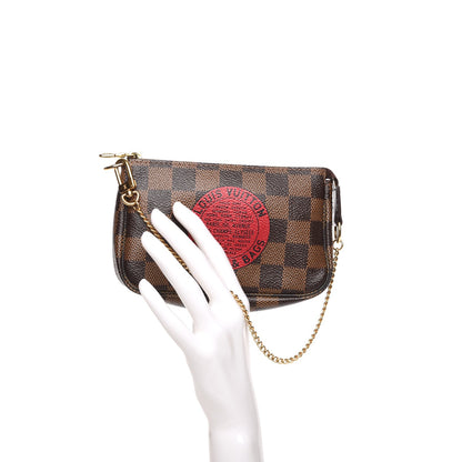 Louis Vuitton Damier Ebene Complice Trunks and Bags Mini Pochette Accessories Red 2 of 8