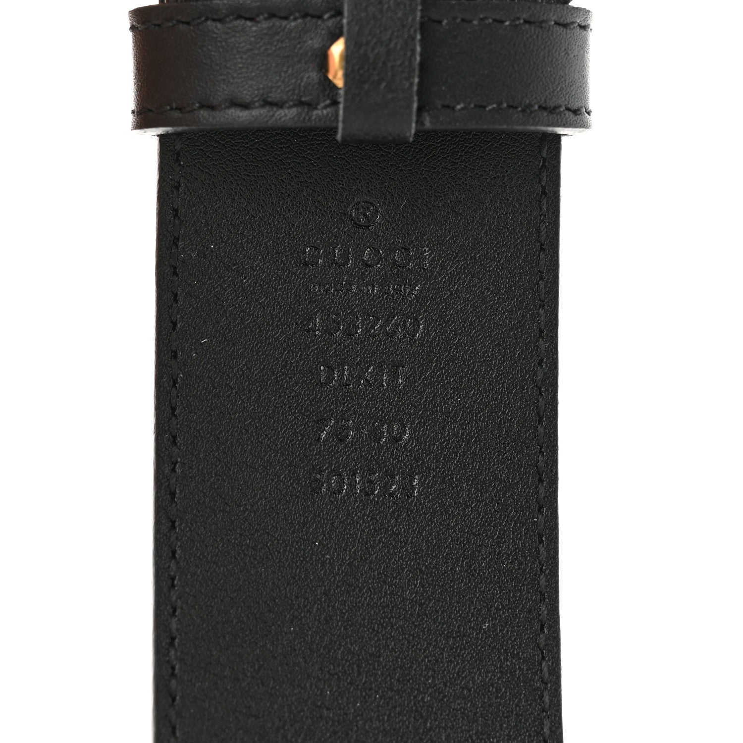Gucci Moon Calfskin Pearl Double G 40mm Belt 75 30 Black Cream 3 of 5