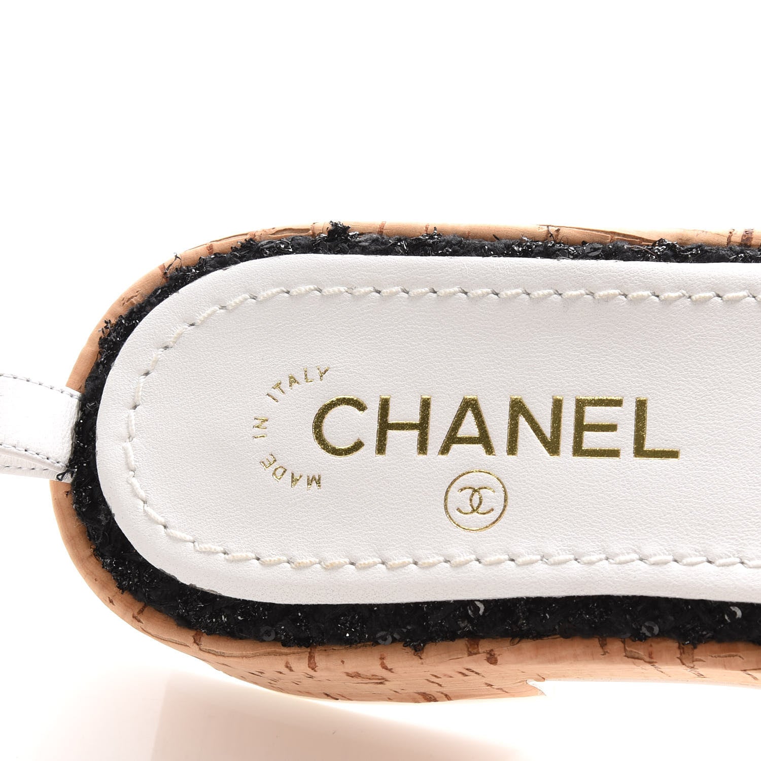 Chanel Tweed Lambskin Logo Mules 39.5 Black 7 of 9