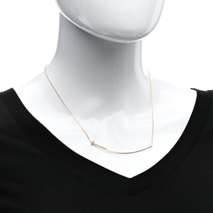 Tiffany 18K Rose Gold Large T Smile Pendant Necklace 2 of 6