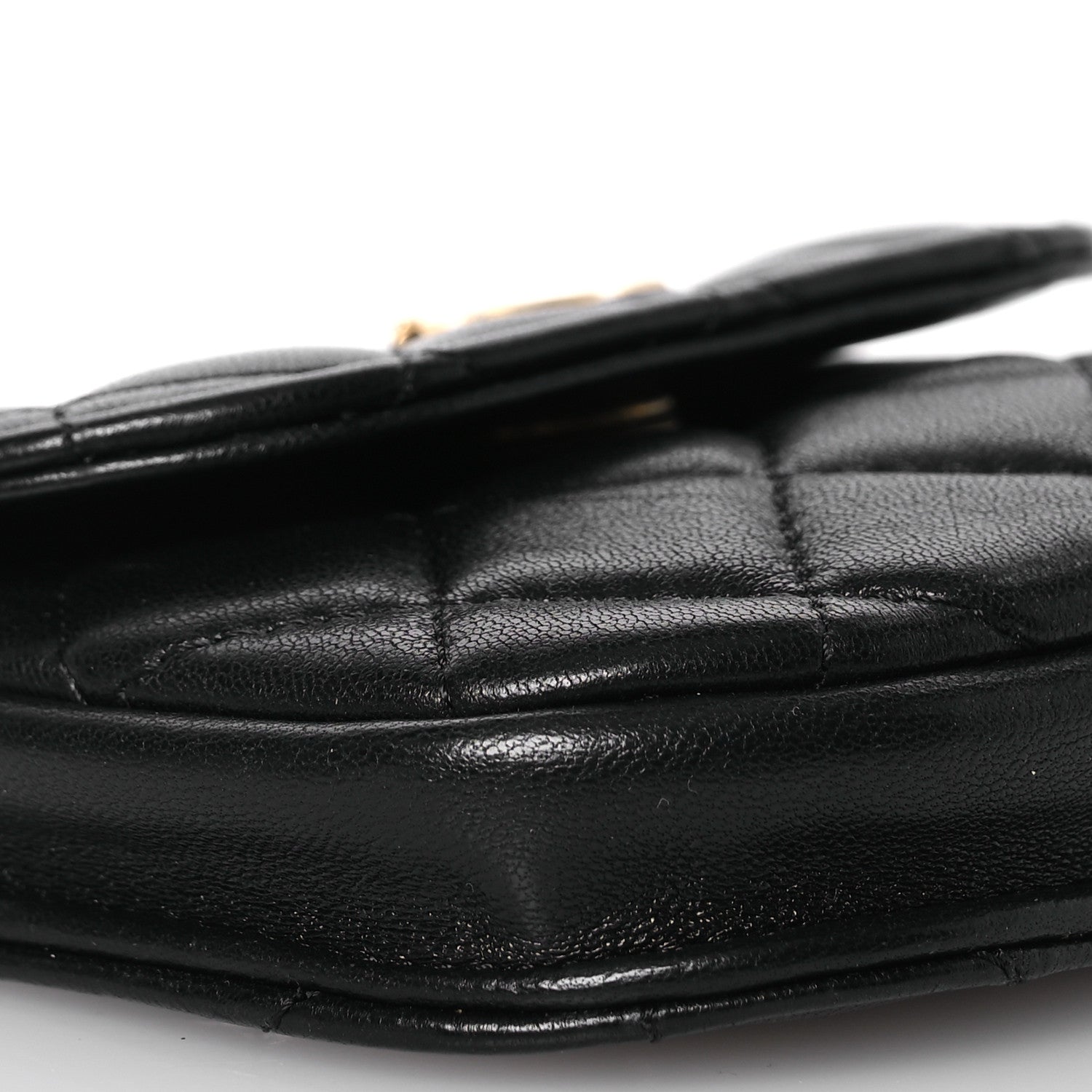 Chanel Lambskin Quilted Pearl Crush Waist Bag Black 10 of 14