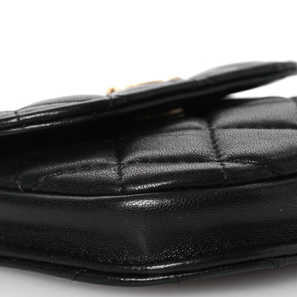 Chanel Lambskin Quilted Pearl Crush Waist Bag Black 10 of 14