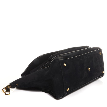 Gucci Suede Medium 1973 Top Handle Satchel Black 4 of 7
