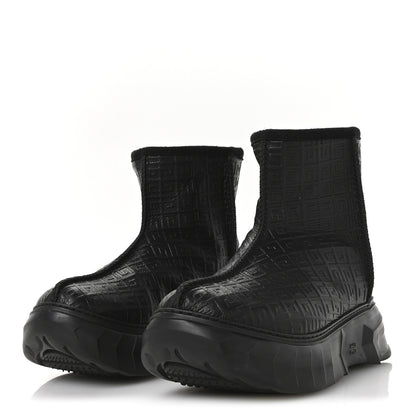 Givenchy Calfskin Logo Embossed Marshmallow Boots 37 Black 4 of 8