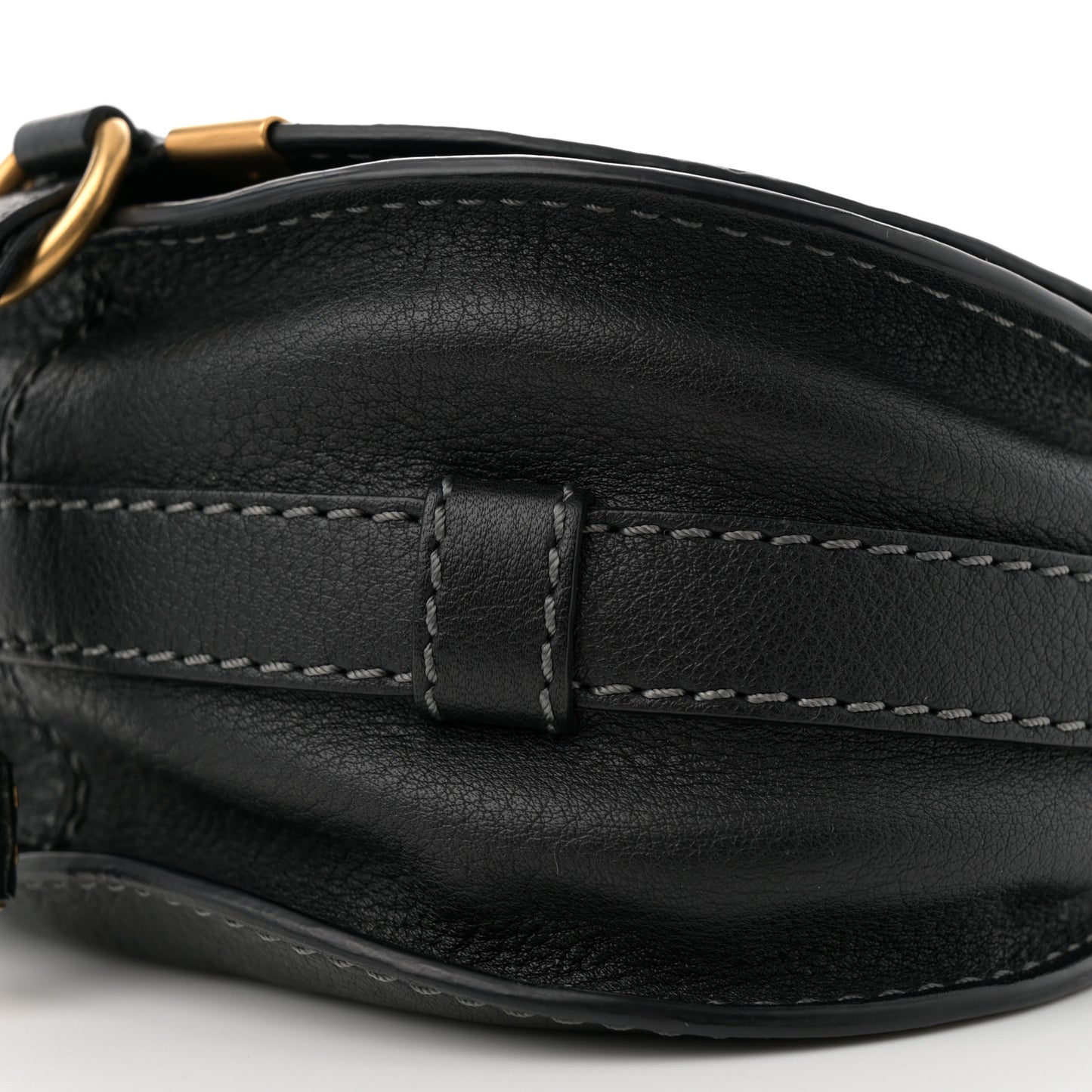 Calfskin Mini Marcie Round Crossbody Bag Black