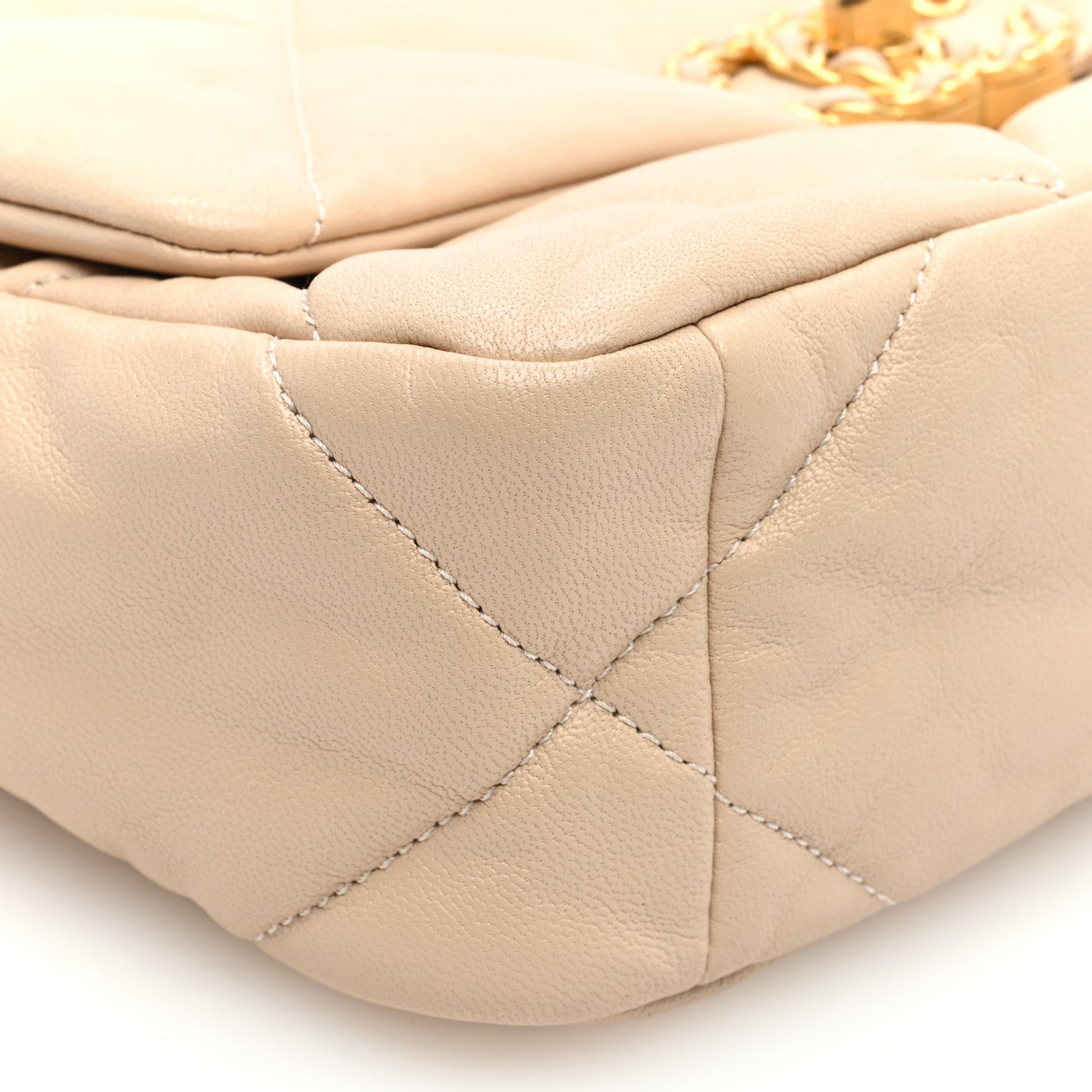 Chanel Goatskin Quilted Medium Chanel 19 Flap Beige 9 of 10