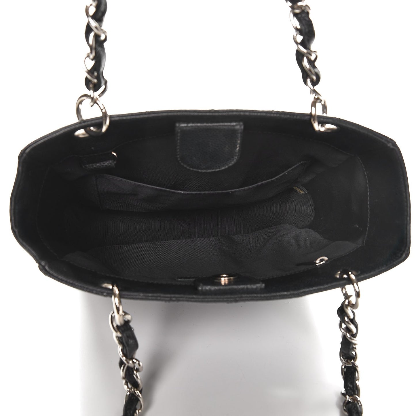 Caviar Quilted Petit Shopping Tote PST Black