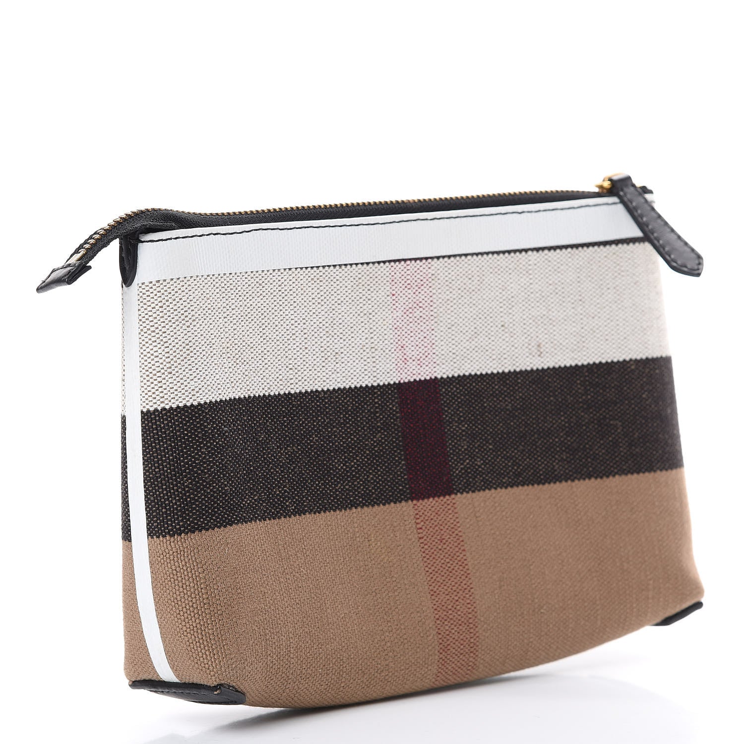Burberry House Check Medium Duncan Pouch White Black 2 of 9