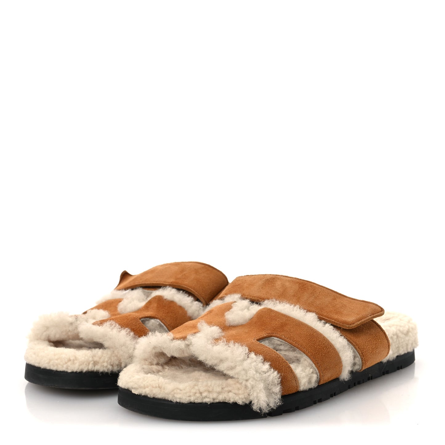 Suede Goatskin Woolskin Womens Chypre Sandals 36.5 Naturel Ecru