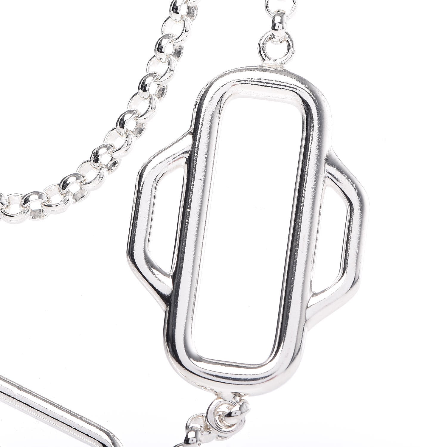 Hermes Sterling Silver Attelage Long Necklace 120 4 of 7