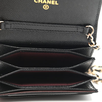 Chanel Caviar Quilted Flap Card Holder On Chain Black 5 of 9
