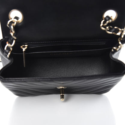 Chanel Lambskin Chevron Quilted Mini Square Flap Black 5 of 11