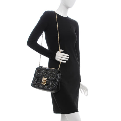 Chloe Calfskin Crystal Embellished Medium Elsie Shoulder Bag Black 2 of 9
