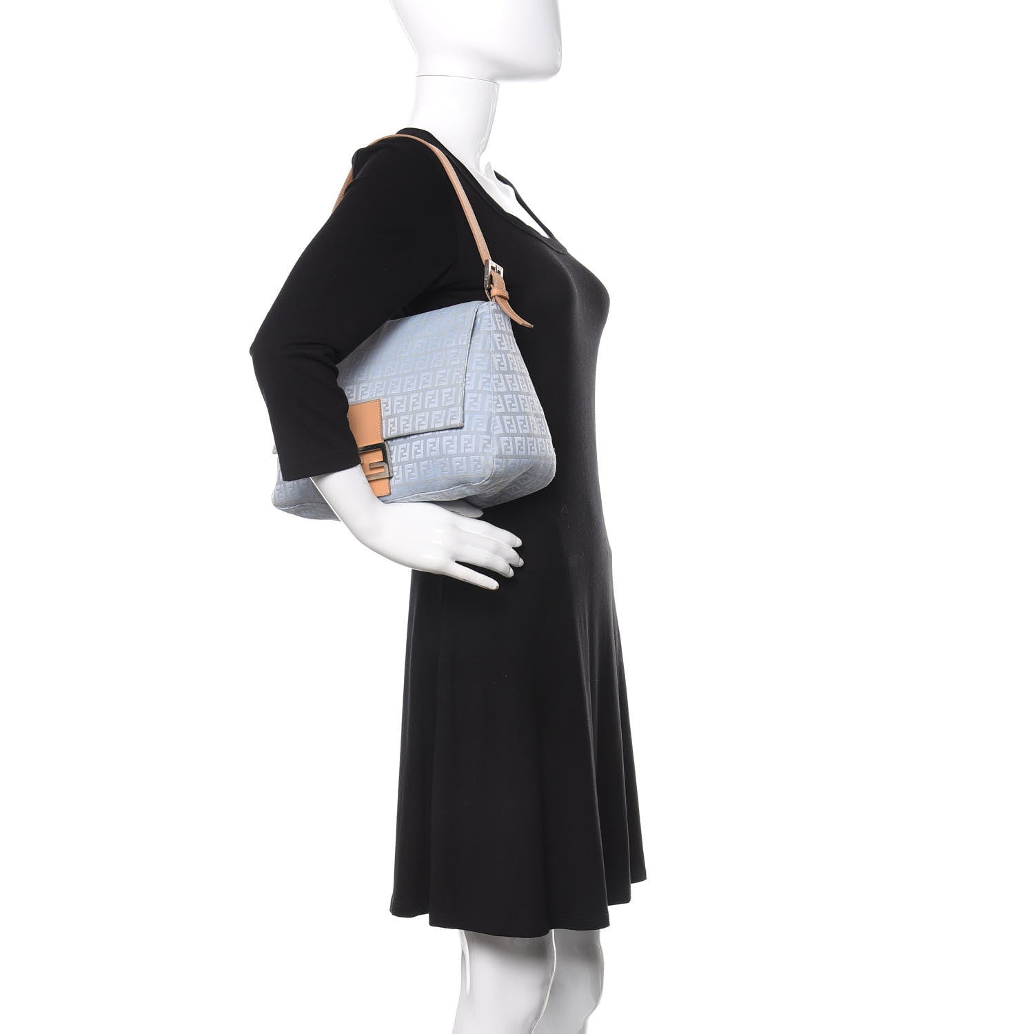 Fendi Zucchino Mama Baguette Blue 2 of 17