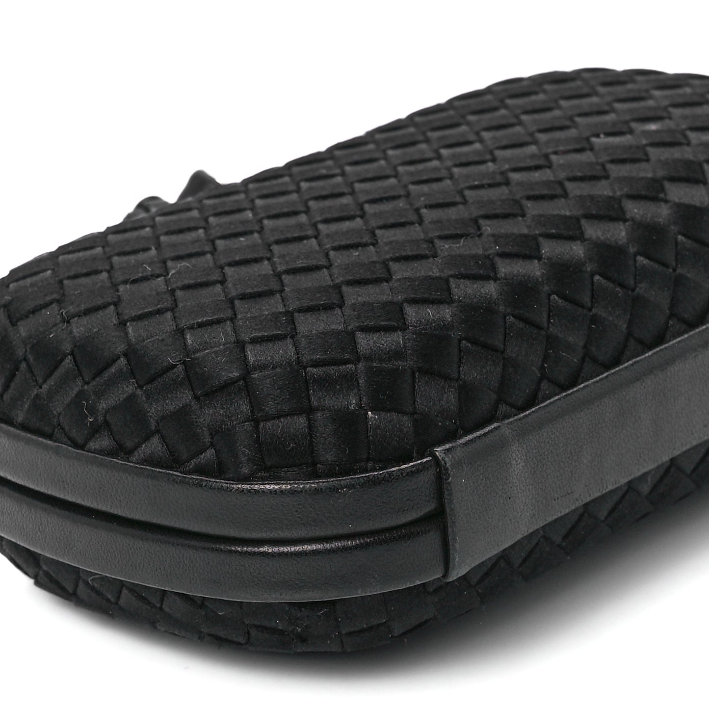 Satin Intreccio Impero Knot Clutch Black