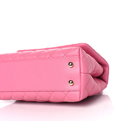 Chanel Caviar Lizard Embossed Quilted Mini Coco Handle Flap Pink 9 of 9